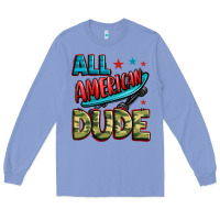 Colony Blue all american dude Long Sleeve Tee - Zillion Design Studio