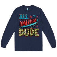 Navy all american dude Long Sleeve Tee - Zillion Design Studio