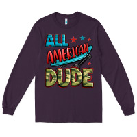 Plum all american dude Long Sleeve Tee - Zillion Design Studio