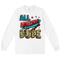White all american dude Long Sleeve Tee - Zillion Design Studio