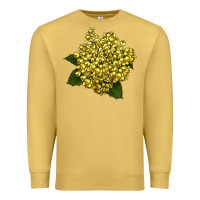 Antique Gold Oregon Grape Flower Illustrations Premium Sweatshirt - LillyAllenDesigns