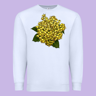 Oregon Grape Flower Illustrations Premium Sweatshirt Designed By Lillyallendesigns