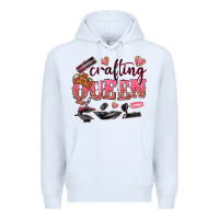 White crafting queen Premium Hoodie - NancyCooperArtShop