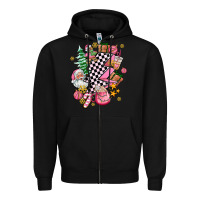 Black pink christmas lightning bolt Zipper Hoodie - AdoDesignShop