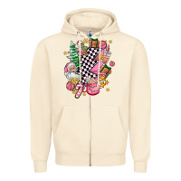 Sandshell pink christmas lightning bolt Zipper Hoodie - AdoDesignShop