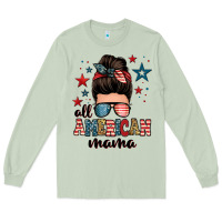 Matcha all american mama messy bun Long Sleeve Tee - Zillion Design Studio
