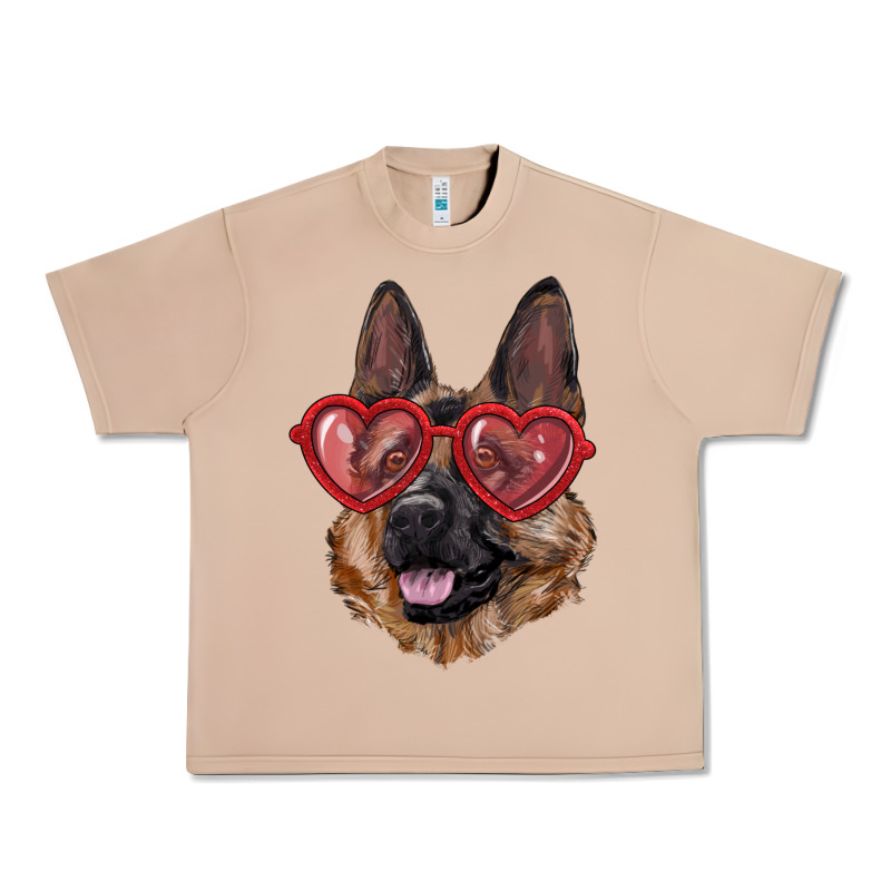 German Shepherd With Love Glasses Urban Heavy Tee by RanaPortraitStore | Teevron