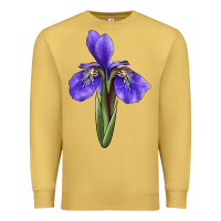 Antique Gold Iris Flower Illustrations Premium Sweatshirt - LillyAllenDesigns