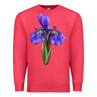 Cardinal Iris Flower Illustrations Premium Sweatshirt - LillyAllenDesigns