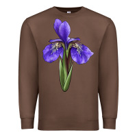Chestnut Iris Flower Illustrations Premium Sweatshirt - LillyAllenDesigns