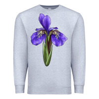 Heather Grey Iris Flower Illustrations Premium Sweatshirt - LillyAllenDesigns