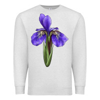 Oatmeal Heather Iris Flower Illustrations Premium Sweatshirt - LillyAllenDesigns