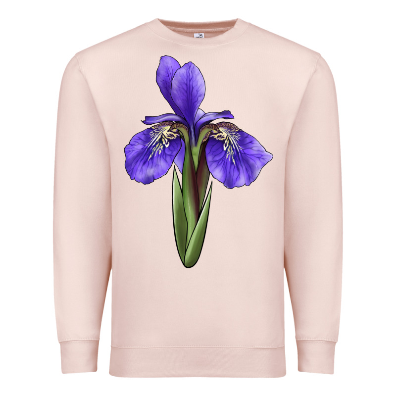 Iris Flower Illustrations Premium Sweatshirt by LillyAllenDesigns | Teevron