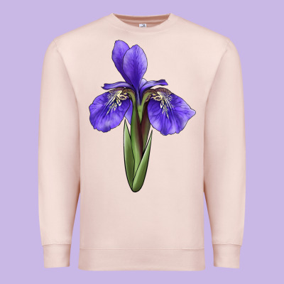 Iris Flower Illustrations Premium Sweatshirt Designed By Lillyallendesigns