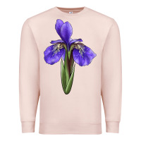 Pale Pink Iris Flower Illustrations Premium Sweatshirt - LillyAllenDesigns