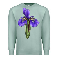 Seafoam Iris Flower Illustrations Premium Sweatshirt - LillyAllenDesigns