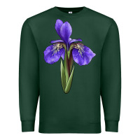 Sports Green Iris Flower Illustrations Premium Sweatshirt - LillyAllenDesigns