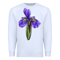 White Iris Flower Illustrations Premium Sweatshirt - LillyAllenDesigns