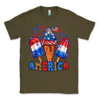 Army Green 4th of July America ice creams Classic Tee - Neo Western