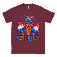 Burgundy 4th of July America ice creams Classic Tee - Neo Western