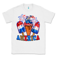 White 4th of July America ice creams Classic Tee - Neo Western