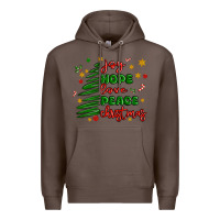 Coffee joy hope love peace christmas Premium Hoodie - MaliasSmallBusiness