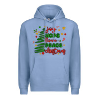 Colony Blue joy hope love peace christmas Premium Hoodie - MaliasSmallBusiness