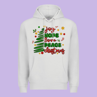 Joy Hope Love Peace Christmas Premium Hoodie Designed By Maliassmallbusiness