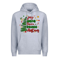 Heather Grey joy hope love peace christmas Premium Hoodie - MaliasSmallBusiness