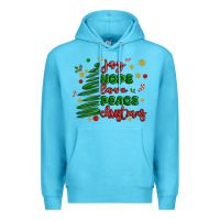 Ocean Blue joy hope love peace christmas Premium Hoodie - MaliasSmallBusiness