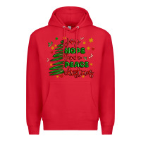 Red joy hope love peace christmas Premium Hoodie - MaliasSmallBusiness