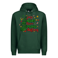 Sports Green joy hope love peace christmas Premium Hoodie - MaliasSmallBusiness