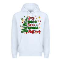 White joy hope love peace christmas Premium Hoodie - MaliasSmallBusiness