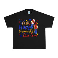 Black flip flops fireworks and freedom Urban Heavy Tee - texasbilliewilder