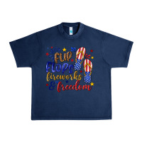 Navy flip flops fireworks and freedom Urban Heavy Tee - texasbilliewilder