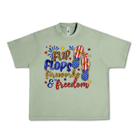 Oil Green flip flops fireworks and freedom Urban Heavy Tee - texasbilliewilder