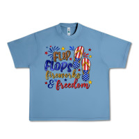 Pebble Blue flip flops fireworks and freedom Urban Heavy Tee - texasbilliewilder