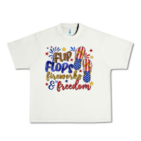 Pistachio flip flops fireworks and freedom Urban Heavy Tee - texasbilliewilder