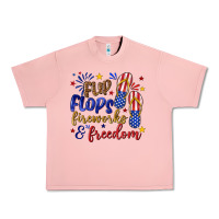 Salmon flip flops fireworks and freedom Urban Heavy Tee - texasbilliewilder