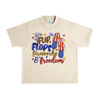 Sandshell flip flops fireworks and freedom Urban Heavy Tee - texasbilliewilder