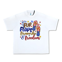 White flip flops fireworks and freedom Urban Heavy Tee - texasbilliewilder