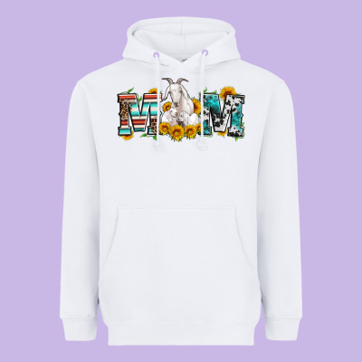Goat Mom Serape Leopard Cowhide Goat Family Heavyweight Hoodie Designed By Artiststas