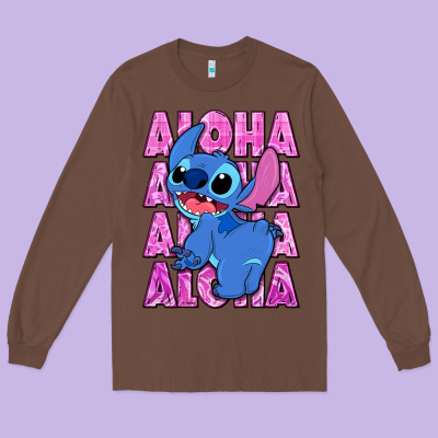 Aloha Stitch Long Sleeve Tee Designed By Zillion Design Studio