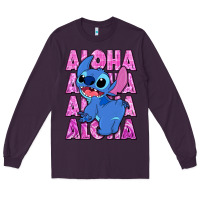 Plum aloha stitch Long Sleeve Tee - Zillion Design Studio