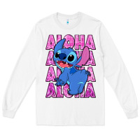 White aloha stitch Long Sleeve Tee - Zillion Design Studio