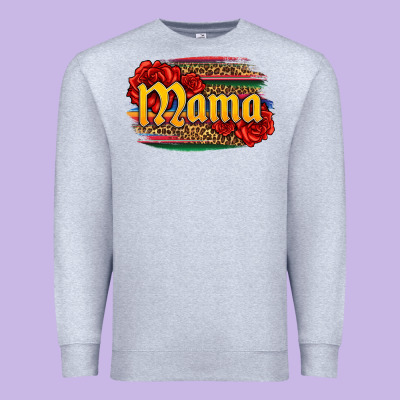 Latina Mama With Serape And Roses Premium Sweatshirt Designed By Jasminsmagicworld