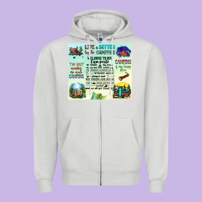 Life Is Better By The Campfire Zipper Hoodie Designed By Jahusdesignshop