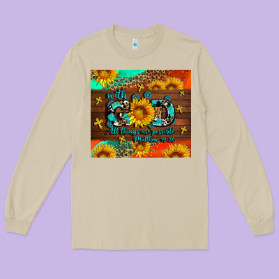 With God All Things Are Possible Long Sleeve Tee Designed By Adodesignshop