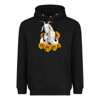 Black goat family with sunflowers Heavyweight Hoodie - Artiststas