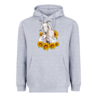 Heather Grey goat family with sunflowers Heavyweight Hoodie - Artiststas